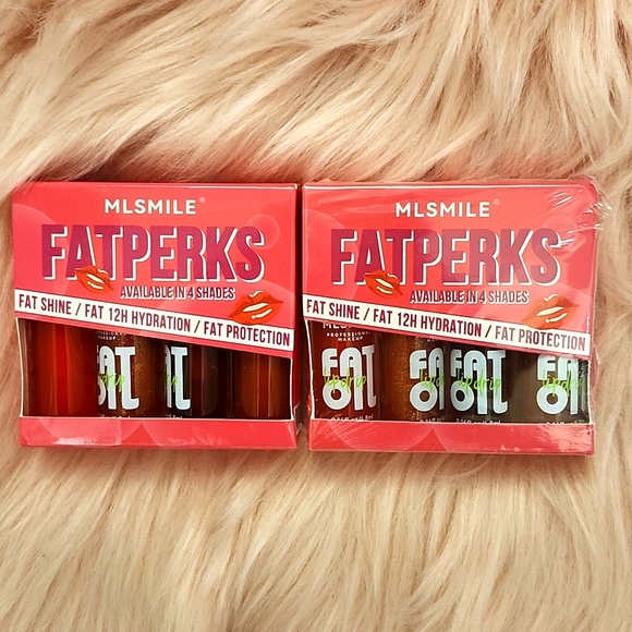 New Listing!! Brand New MLSMILE FATPERKS LIP GLOSS-LIP OIL-2CT - Picture 1 of 4